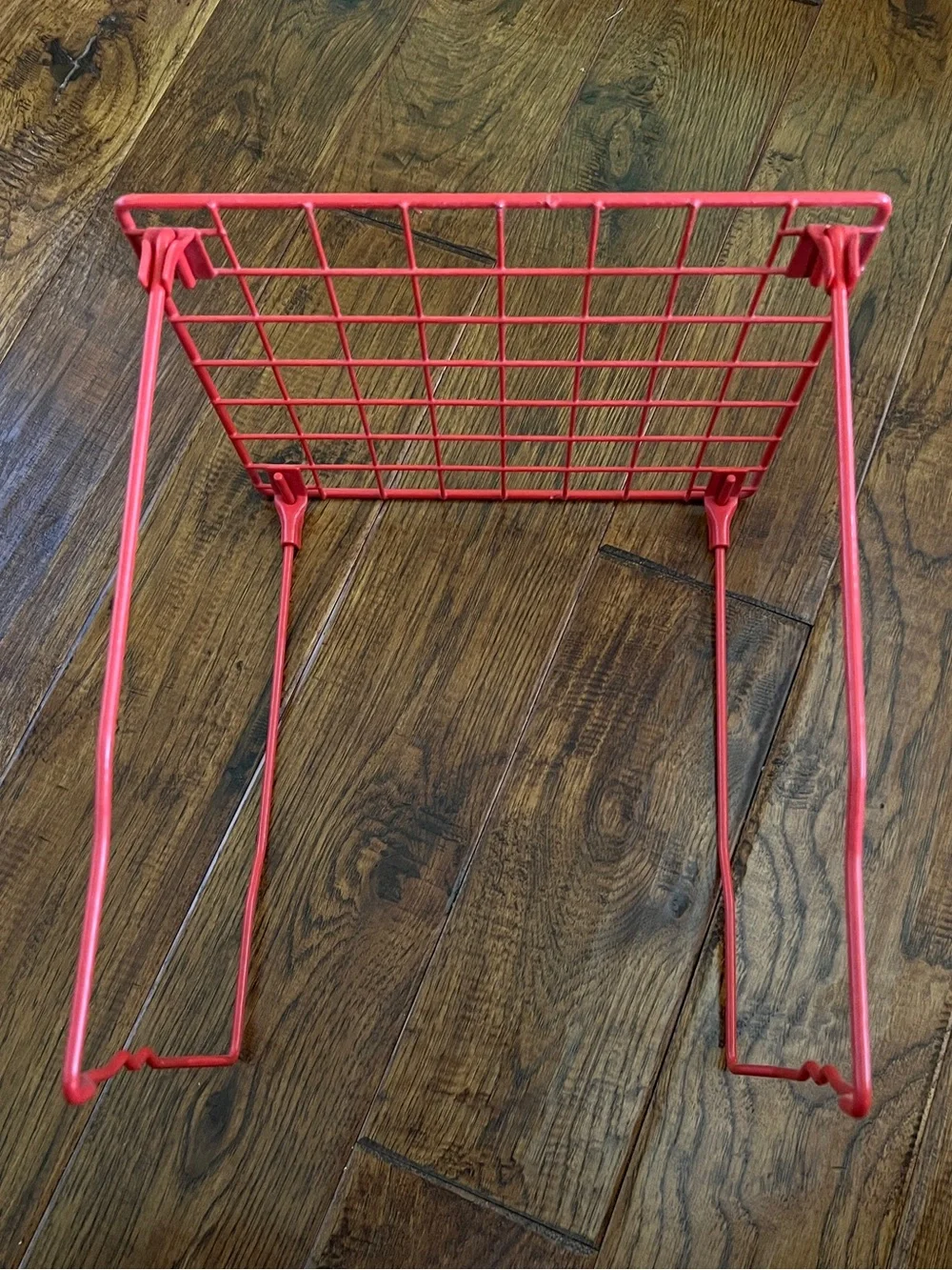 School Locker or Closet Organizer Shelf Red Metal Wire Folding Rack